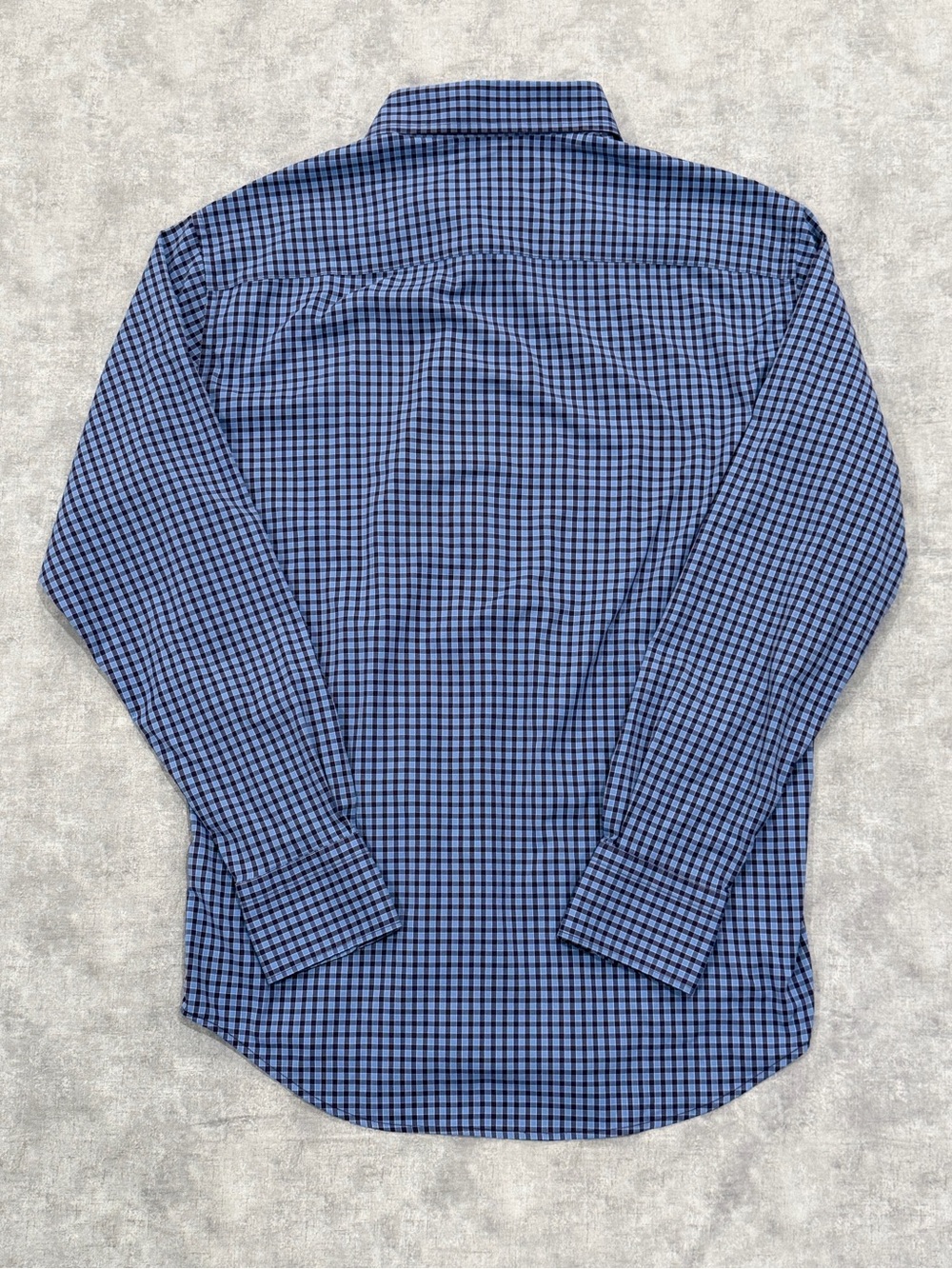 Peter Millar Blue and Navy Check Button-Down Shirt - Picture 2 of 5